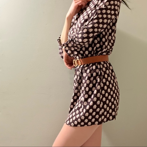 Floral/Polkadot Plum Mini Dress - Picture 6 of 7